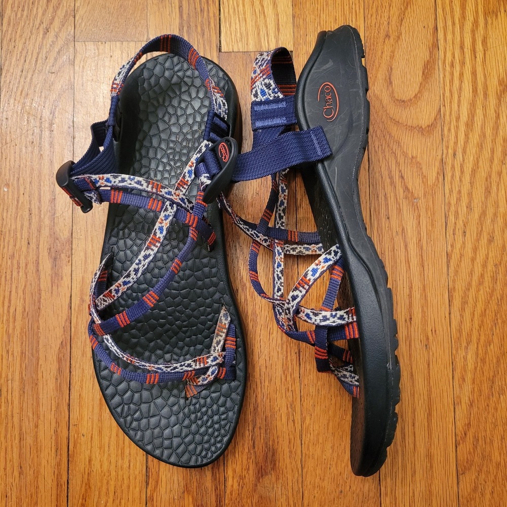 Chaco Z/1 Classic Sandals 12 Red White Blue Pattern Summer Beach Hiking Trail